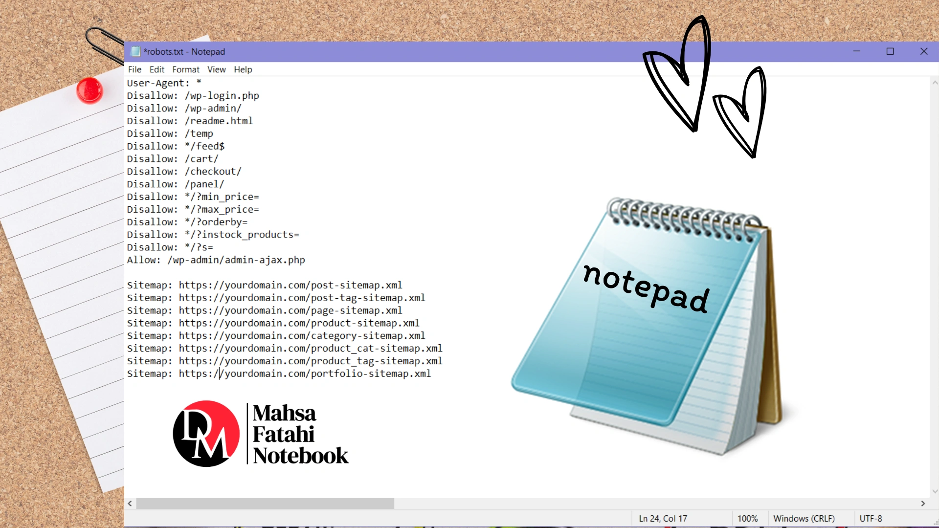 Create robots txt file using notepad