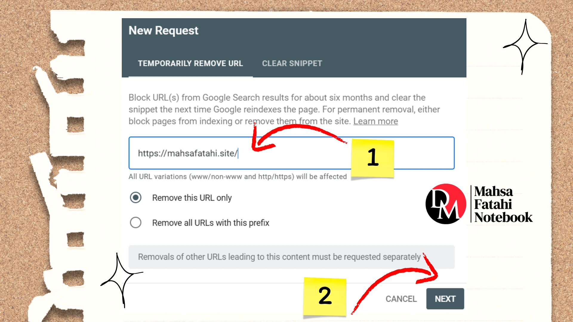 Remove link from google search