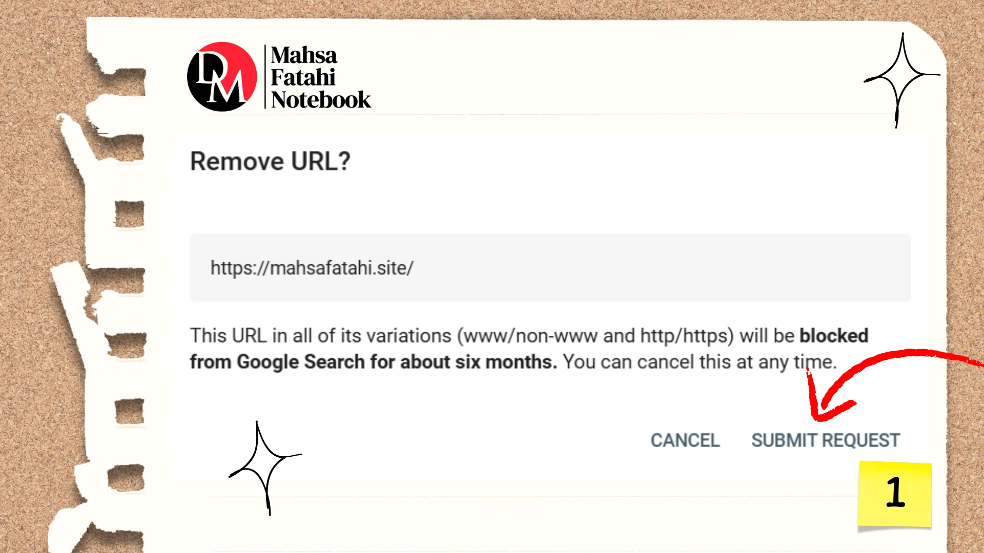 How to remove page in google search